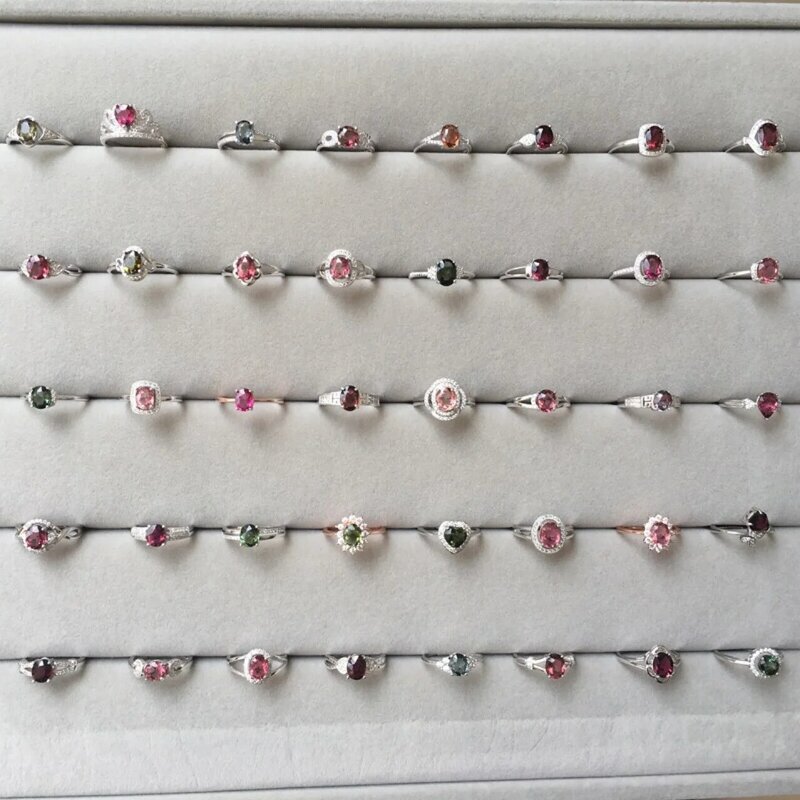Women's 925 Standard Silver Rings Geometry Shape Cut Gems Crystal Rings Amethyst Birthstone Rings Wedding Jewelry Party Gifts