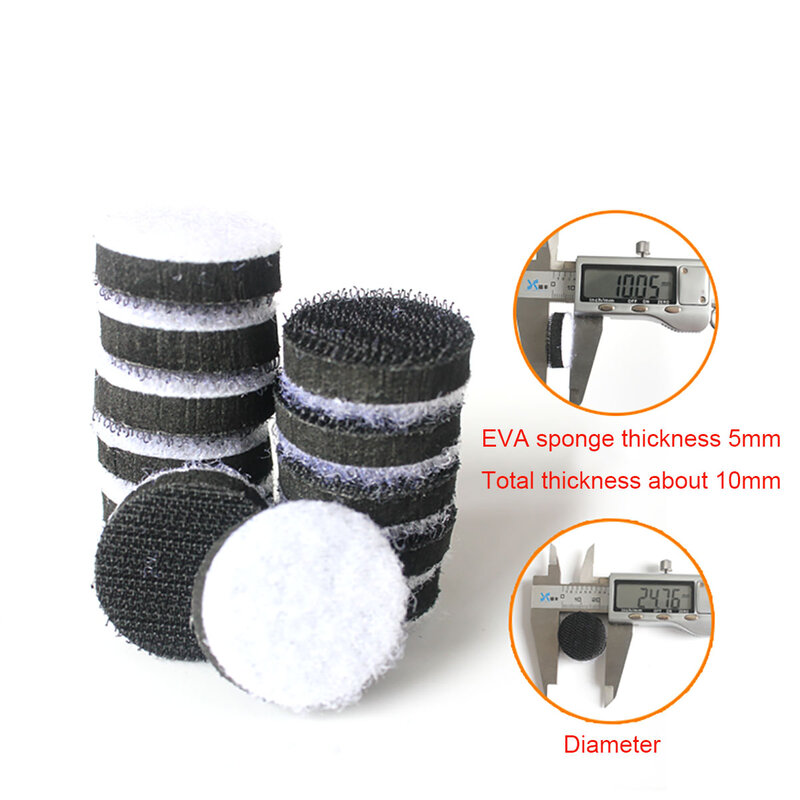 Almohadilla de interfaz de esponja EVA negra, gancho y bucle, almohadilla de respaldo para lijadora, accesorios de herramientas abrasivas, 1 pulgada, 25mm
