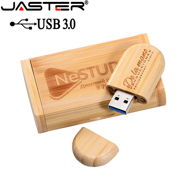 JASTER USB 3.0 Creativity High speed wooden（free LOGO）Box  +   USB pendrive 8GB 16GB 32GB 64GB 128GB gift Flash Drive pen drive