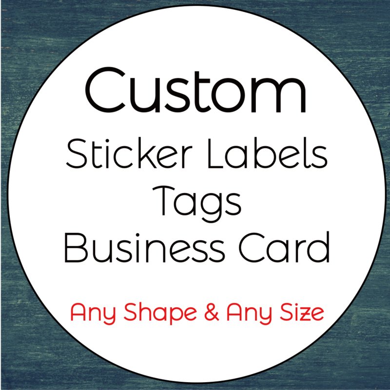 Custom สติกเกอร์ Business Card กล่องขวดผลิตภัณฑ์ยี่ห้อตกแต่งอาหารเสื้อผ้าแต่งหน้าบรรจุภัณฑ์แขวน Thankyou