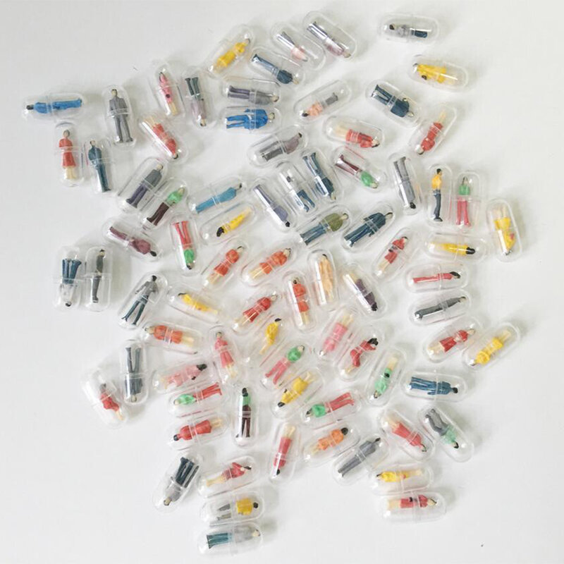 100pcs Mini Capsule Shell Villain Pill Cases Bottle Capsule Figurines DIY