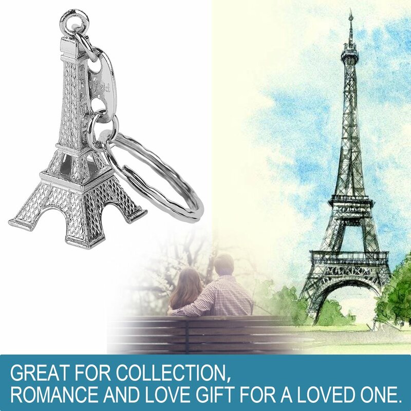 1 unidades/pacote retro mini paris torre eiffel modelo chaveiro anel de metal presente meninas chave saco decoração presentes baratos 2019