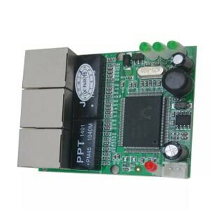 OEM schalter mini 3 port ethernet switch 10 / 100mbps rj45 netzwerk schalter hub pcb modul board für system integration