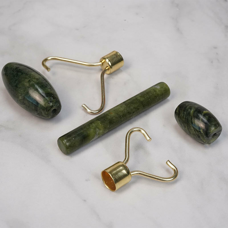 Dropshipping naturalny masażer rolka jadeitowa Jade kamień wałek do twarzy skóra szyi narzędzia do pielęgnacji cienki lifting kosmetyczny wałek do masaż wyszczuplający