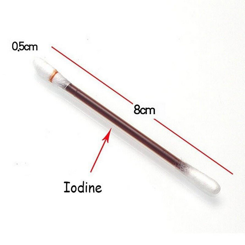 15pcs/pack piece Disposable medical iodine cotton stick iodine disinfected cotton swab climbing aid first aid kit supplies