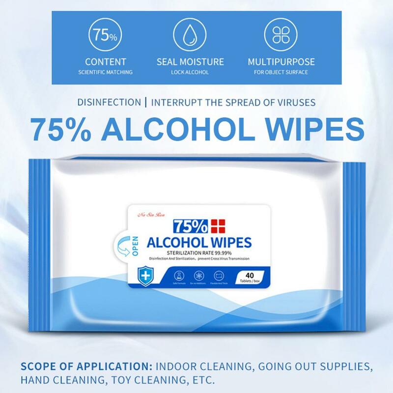 75% a desinfecção do álcool limpa as toalhetes faciais portáteis descartáveis da esterilização da limpeza não tecidas naturais