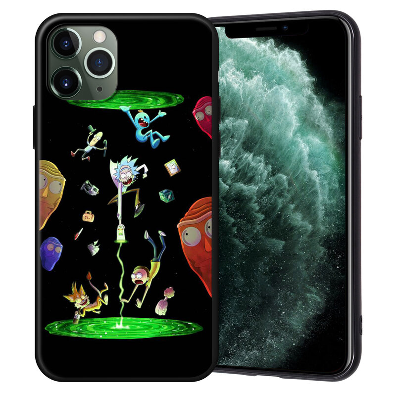Rick And Morty Black TPU case for iPhone XR XS Max X Coque For iPhone 11 Pro Max Case For iPhone 7 8 6 6S Plus 5 5S SE Fundas