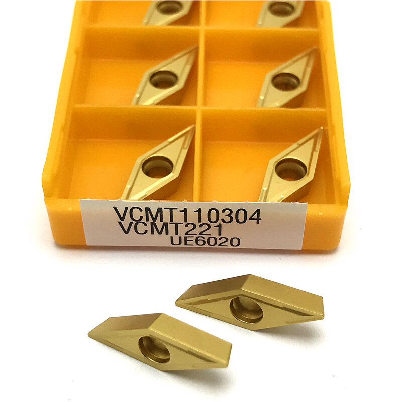 إدراج كربيد VCMT110304 VP15TF UE6020 US735, أدوات مخرطة ، معالجة الصلب VCMT 110304 ، إدراج داخلي ، أداة قطع