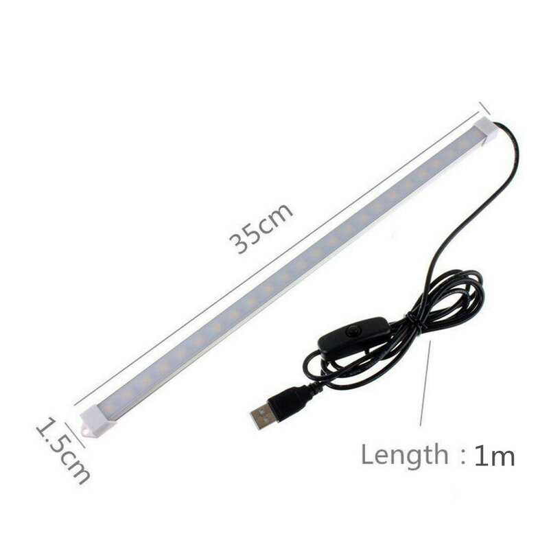 Dc 5V Led Bar Licht Usb Powered Stijve Strip Melkwitte Cover Hard Bar Licht Opladen Buis Lamp 10cm 20Cm 50Cm 5630 Led Strip