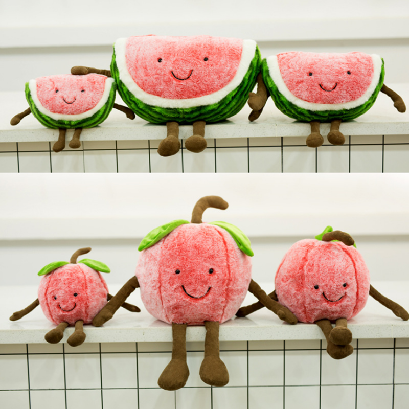 30/40/50CM INS Watermelon Plush Stuffed Toys Cute Fruit Cushion Pillow Kawaii Cartoon Plant Shaped Comfort Toys