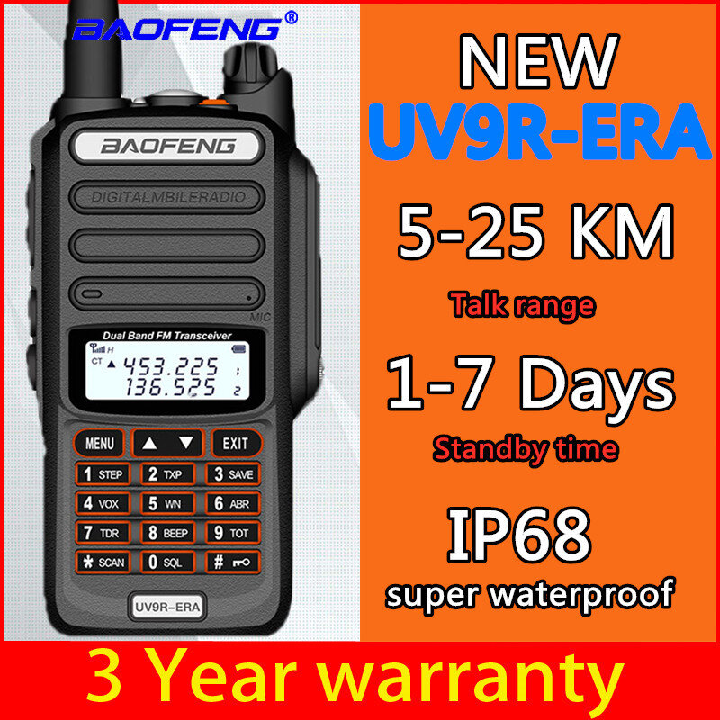 Baofeng new walkie-talkie a lunga distanza di 25km Baofeng uv-9r ERA più il cb ham radio transceiver HF UHF VHF radio IP68 impermeabile
