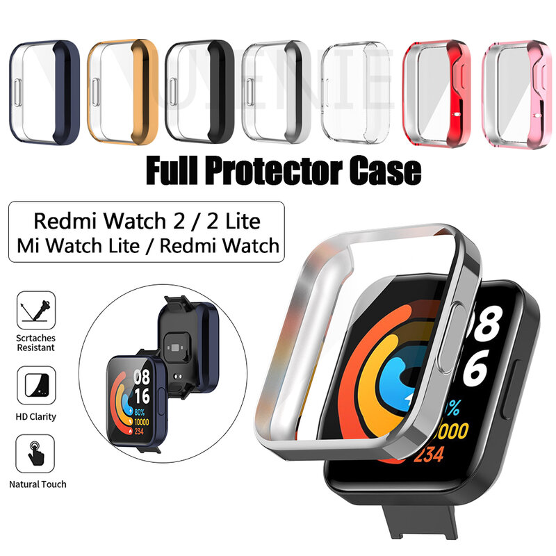 Caso de proteção capa dura para xiaomi redmi assista 2 lite/xiaomi mi relógio lite smartwatch protetor tela cheia à prova choque