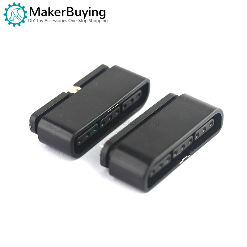 2pcs Gamepad interface PS2 female black 9P socket PS2 female 180 degree forward and reverse game console connector