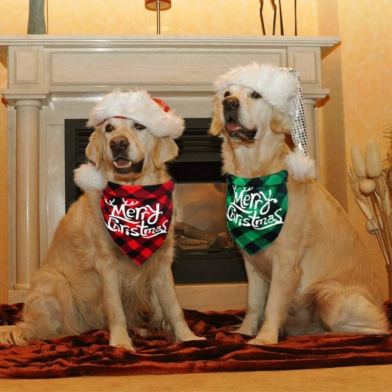 عيد الميلاد كلب عصابات الحيوانات الأليفة جرو الكلب الثلاثي المرايل قابل للغسل الحيوانات الأليفة عيد الميلاد منشفة لعاب الأطفال لتشيهواهوا الصلصال منتجات الكلاب الحيوانات الأليفة