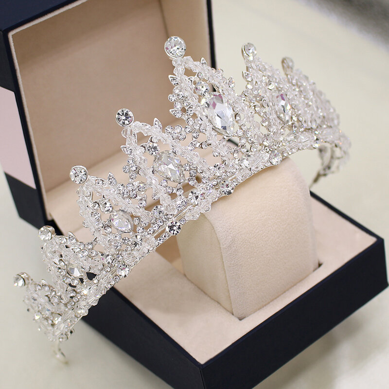 Moda kryształowa korona dla panny młodej panna młoda Tiara akcesoria ślubne