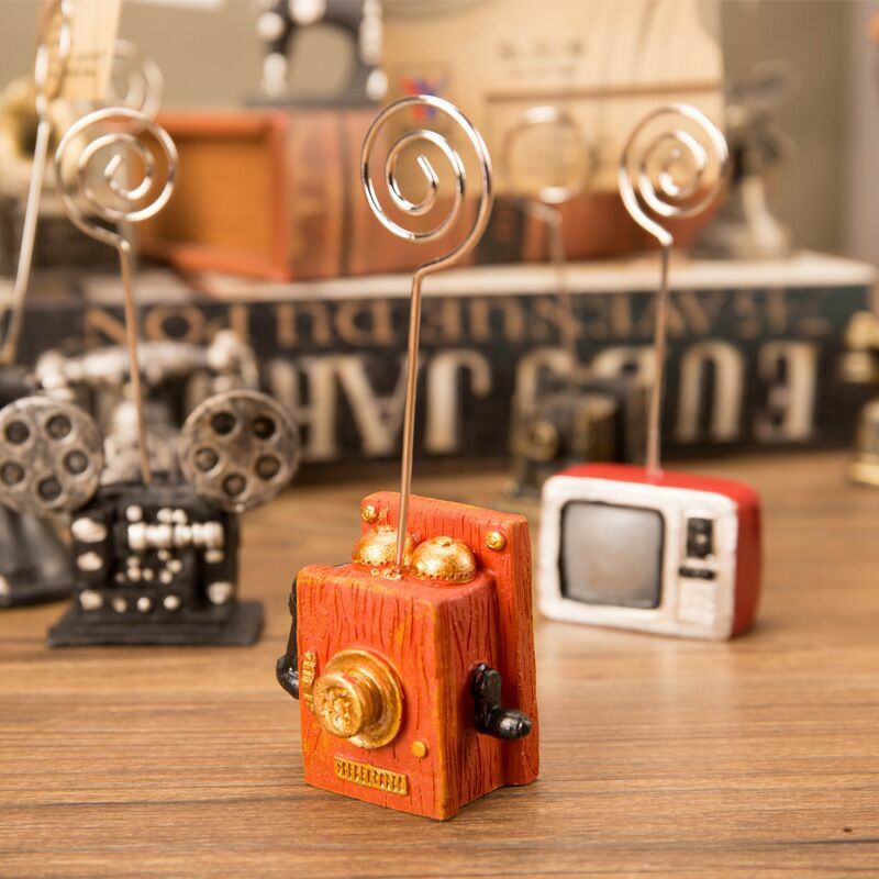 Sharkbang New Arrival Vintage Resin Sewing Machine TV Phonograph Series Photo Memo Clip Holder Cute Stationery