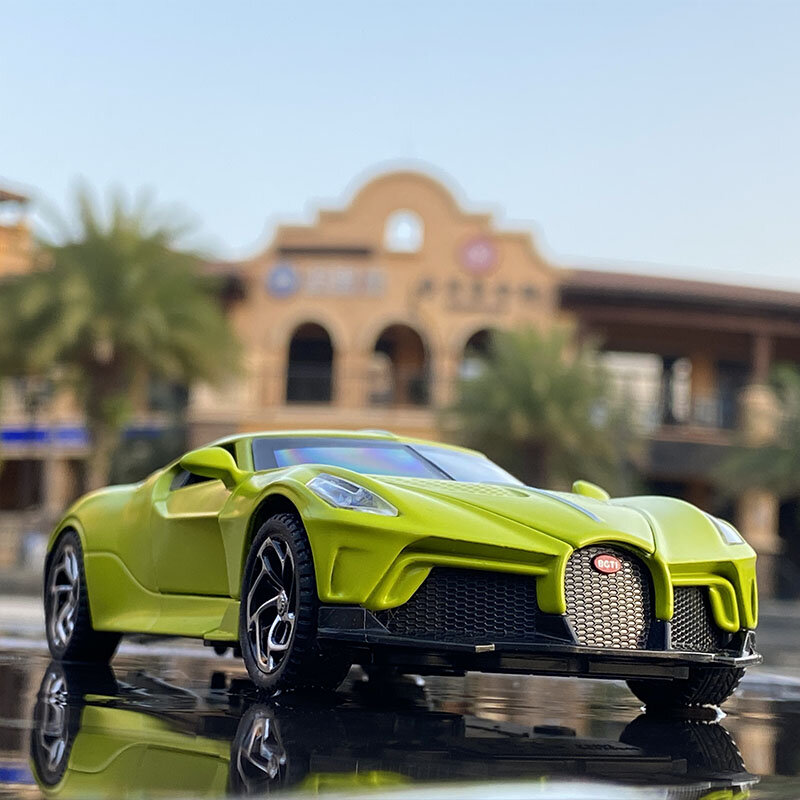 نموذج سيارة رياضية من سبيكة بوجاتي Lavoiturenoire 1:32 لعبة معدنية لعبة سيارات مجموعة نموذج سيارة هدية أطفال عالية المحاكاة