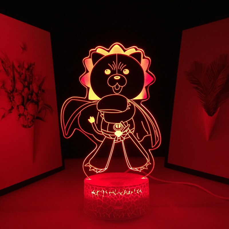 Lámpara LED 3D con lejía para decoración de dormitorio infantil, luz nocturna de Anime, regalo de cumpleaños, lámpara de mesa de Manga remota, oferta de Navidad