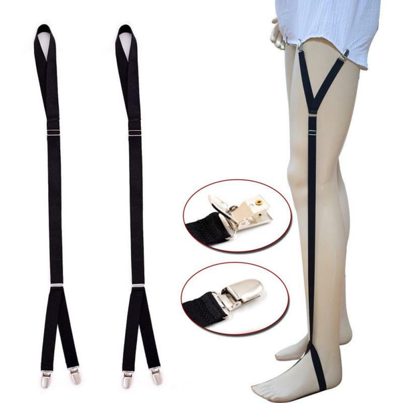 Ligas con Clips de bloqueo antideslizantes para hombre, sujetadores de camisa elásticos ajustables, correas, Liga de calcetines