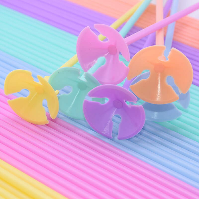 Палочки для воздушных шаров, пластиковые, многоцветные, белые, с чашками, 20-50 шт.