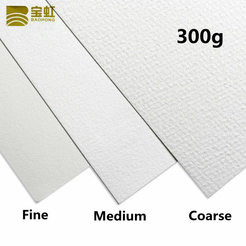 Baohong-Papel de Acuarela profesional, 100% algodón, 300g, 20 Sheetes, papel de Color agua, suministros de arte