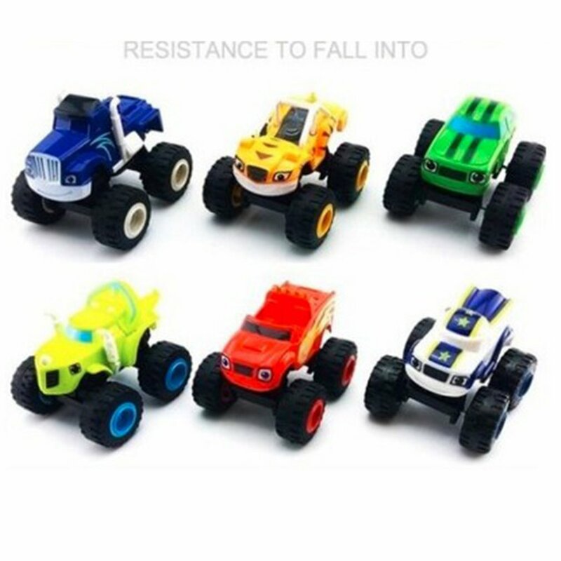 6PCS/Lot Monster Machines Car Toys Russian Miracle Crusher Truck Vehicles Figure Blazed Toys For Children Birthday Gifts