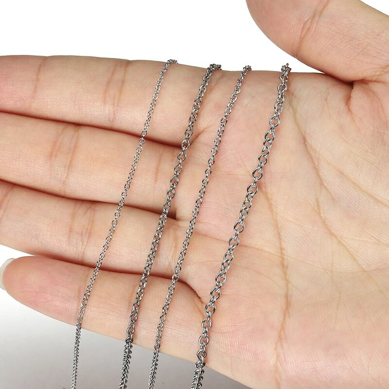 Chaîne de câble en acier inoxydable, rouleau de 10 m, 1.2, 1.5, 2.0, 2.5mm, collier en vrac, pour la fabrication de bijoux, accessoires de Bracelet