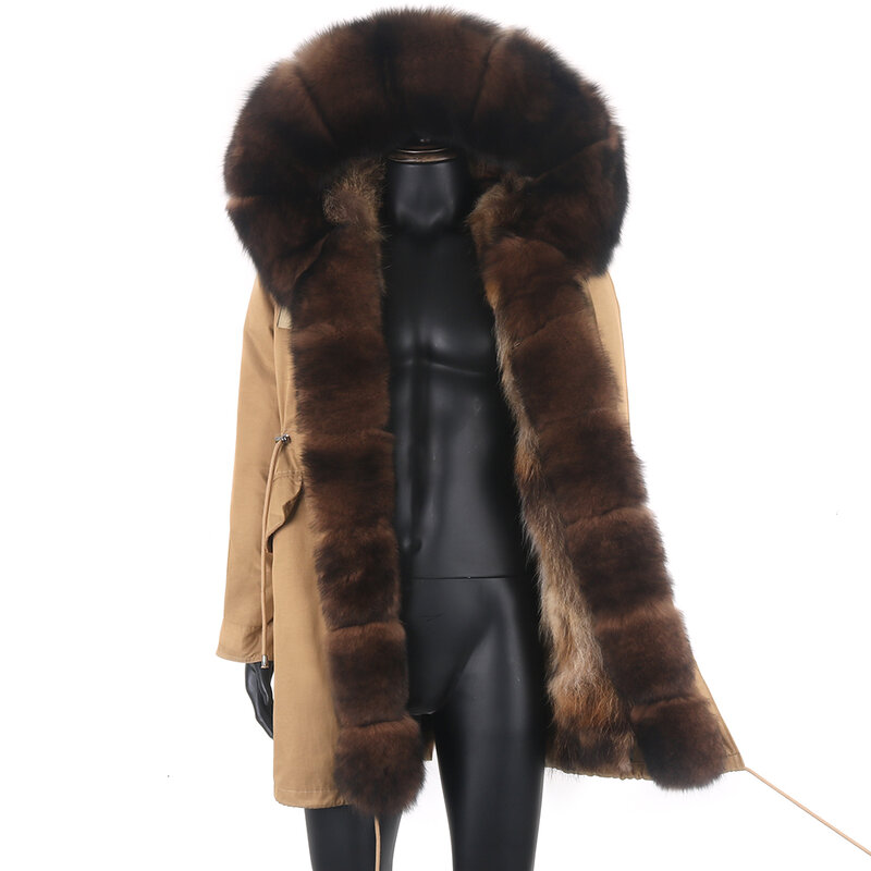 Men Waterproof Winter Jacket Long Parka Warm Real Fox Fur Coat  2021 Thick 7xl Natural Fur Collar Hood Outerwear Streetwear