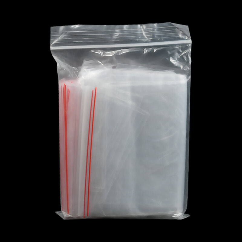 100 sztuk/paczka małe plastikowe torby na zamek błyskawiczny z możliwością wielokrotnego zamykania przezroczysta torba worek próżniowy do przechowywania jasne torby grubość