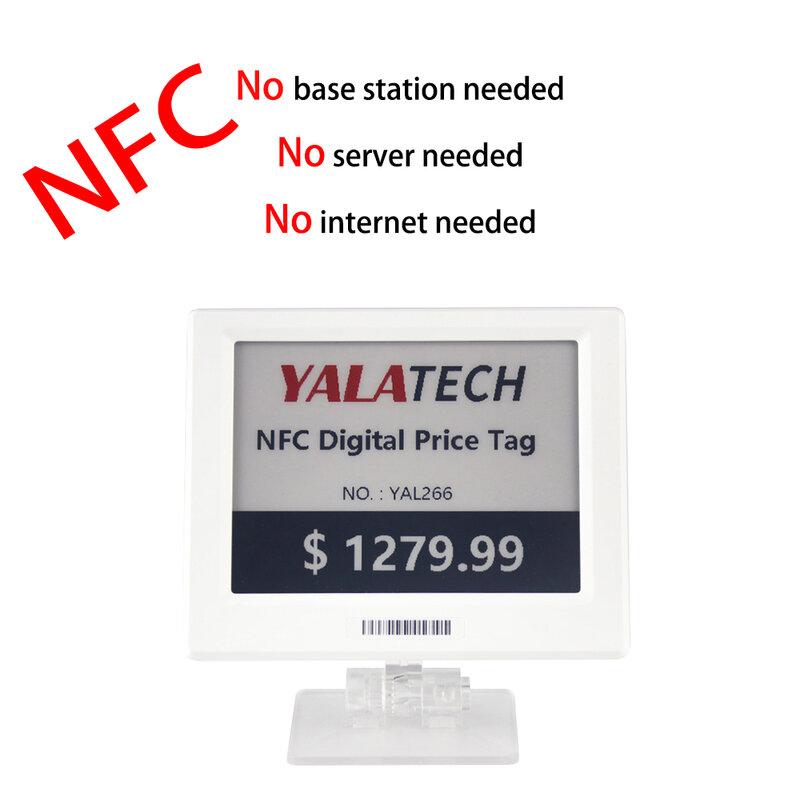 YalaTech-ESL Digital E ink Epaper NFC, etiqueta de precio ESL, estante electrónico para Tienda Inteligente, aplicación, búsqueda de mercado, etiqueta NFC