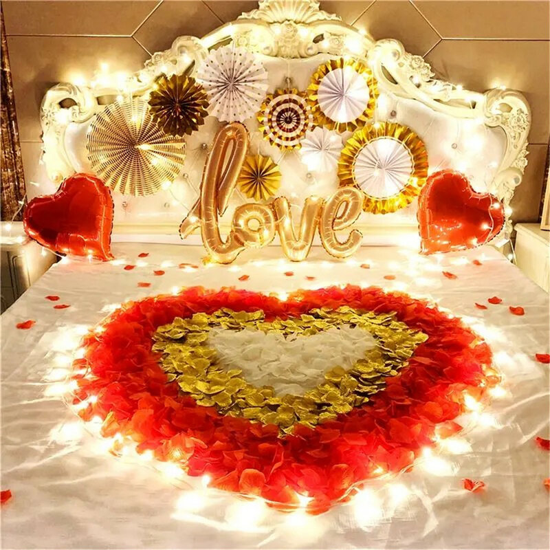 100 Buah Lot Warna-warni Buatan Kelopak Mawar Perjamuan Petalas Dekorasi Bunga Sutra Aksesoris Perlengkapan Pernikahan Bunga Perhiasan