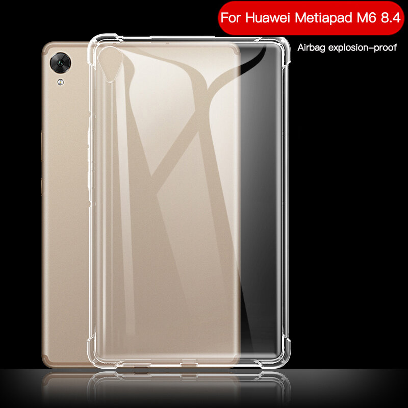 Capa de proteção para medimediapad m6 8.4 ", capa transparente de silicone tpu