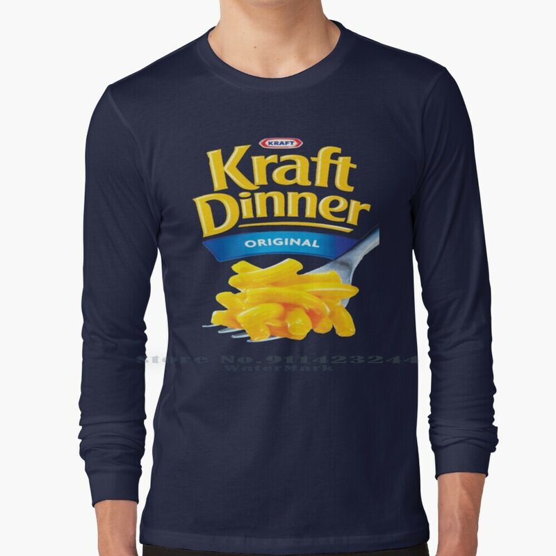 Kraft Dinner 'n' Cheese T-Shirt maglietta a maniche lunghe Tee Hipster Kraft Dinner Cheese Retro economici carboidrati trend creativo