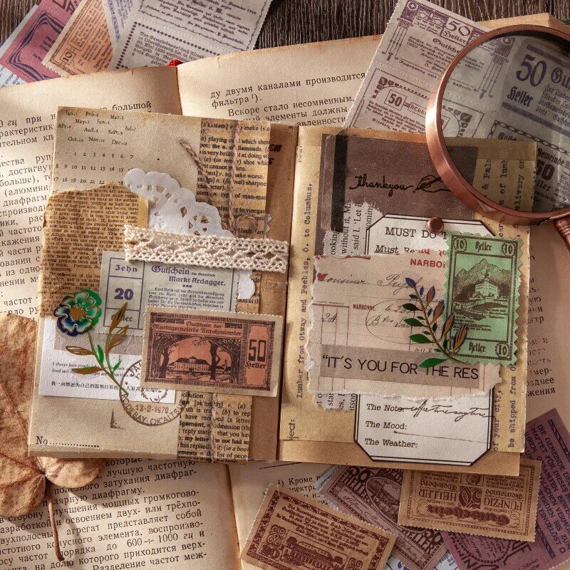 Retro w stylu średniowiecznym bilet materiały biurowe książki rocznika znaczek rachunki wiadomość uwaga papier dekoracyjny notatnik artykuły papiernicze artykuły biurowe