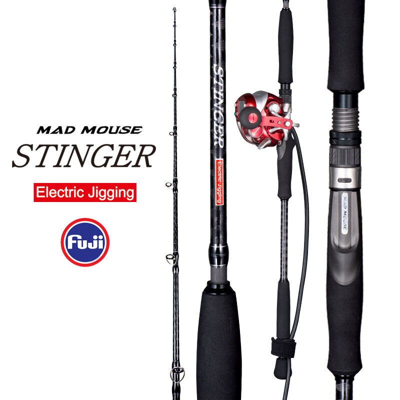 Nowa japonia pełne części firmy fuji MADMOUSE Stinger elektryczny Jigging pręt 1.9M Jig waga 300g 400g odlewania wędka na łódkę wędkarstwo morskie pręt