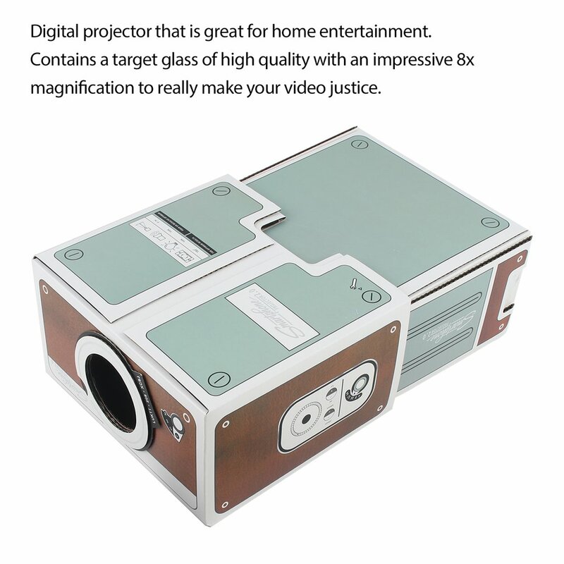 Segunda Geração Projetor Digital Compacto, DIY Telefone Inteligente, Home Theater, Entretenimento, Fácil Instalação