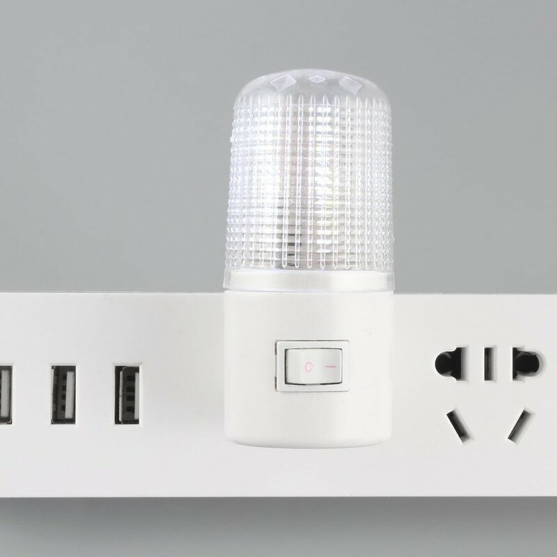 3W 110V US Plug LED Light Wall Mounted Bedside Lamp Emergency Light Home Bedroom Washroom Energy Saving Night Light 4 LEDs