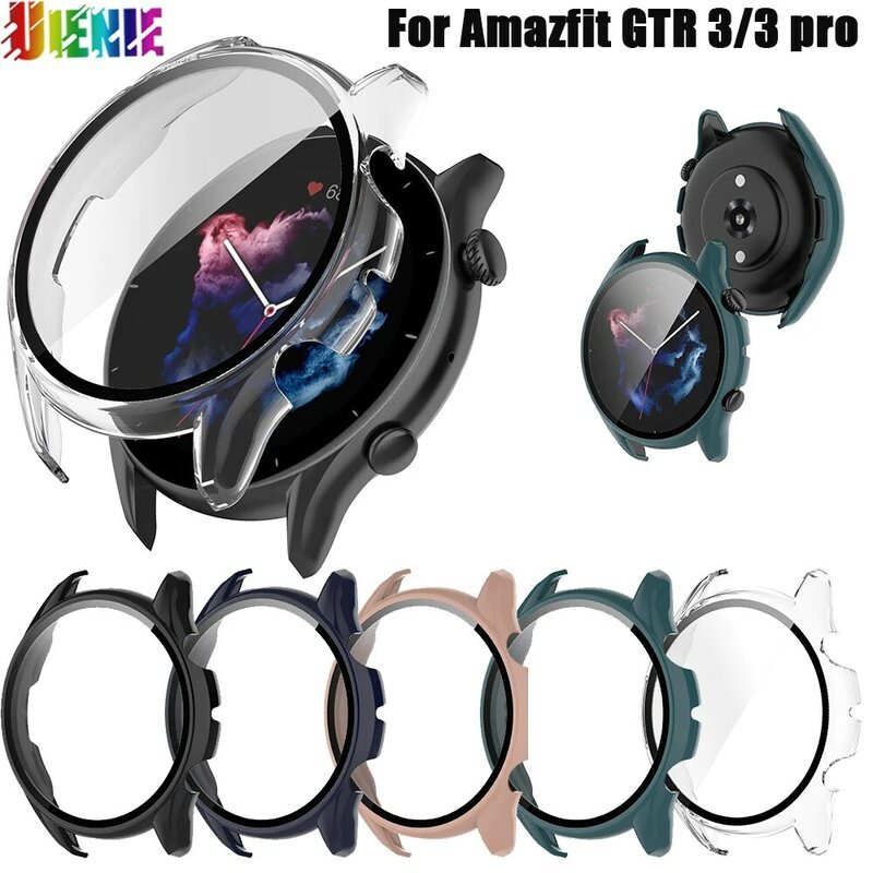 Watch Case For Huami Amazfit GTR 3 pro Hard Edge Frame Screen Glass Protector Film Case Shell Watchband For Huami Amazfit GTR 3