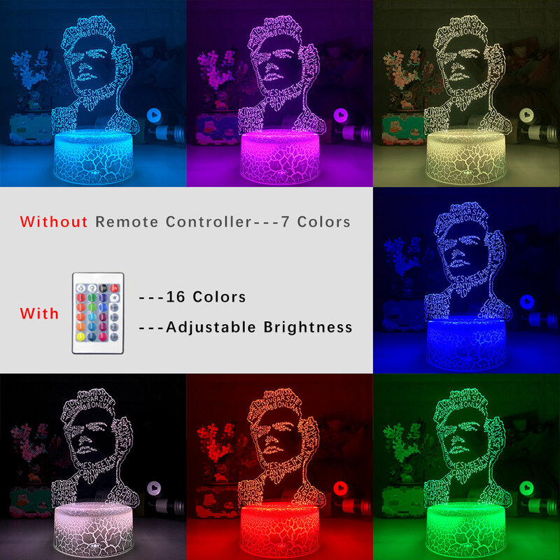 Neueste Abstrakte porträt 3d Nachtlicht lampe Geschenk für Fans Schlafzimmer Decor Licht Led Touch Sensor Farbwechsel Arbeit Schreibtisch lampen
