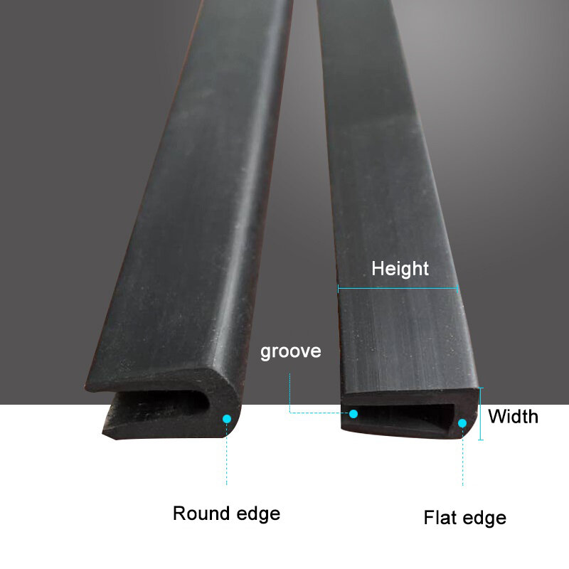 1/2/3/5m U-Shaped Rubber Strip Guard Plate Mechanical Sealant Card Strip Glass Edge Sealing For Glass Metal Wood Panel Board