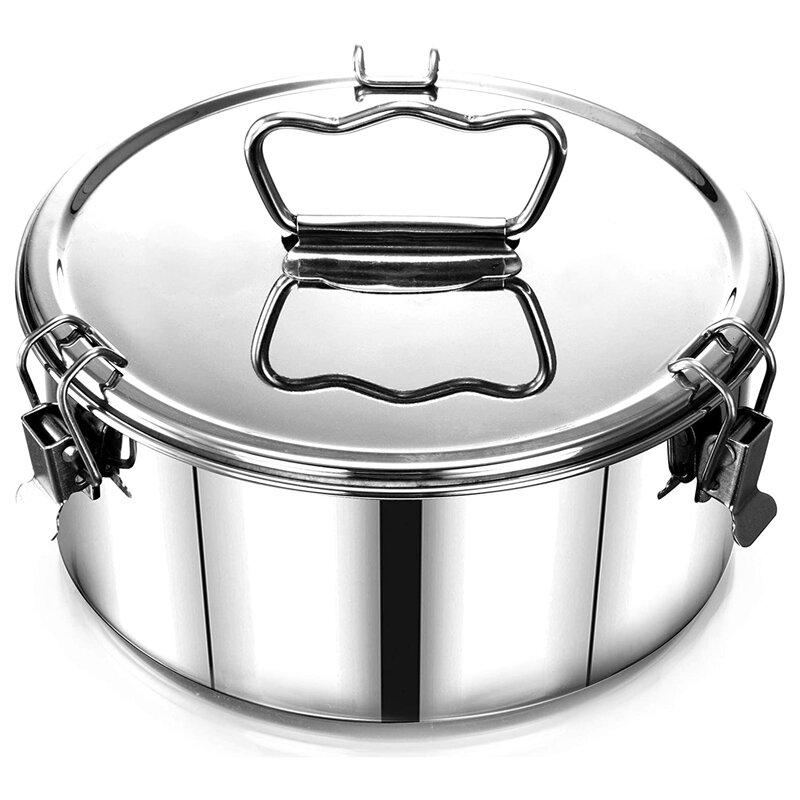 New Stainless Steel Flan Mold with Lid and Easy Lift Handle, Accessories for 6, 8 Qt Baking, 2-Qt Cake Pan