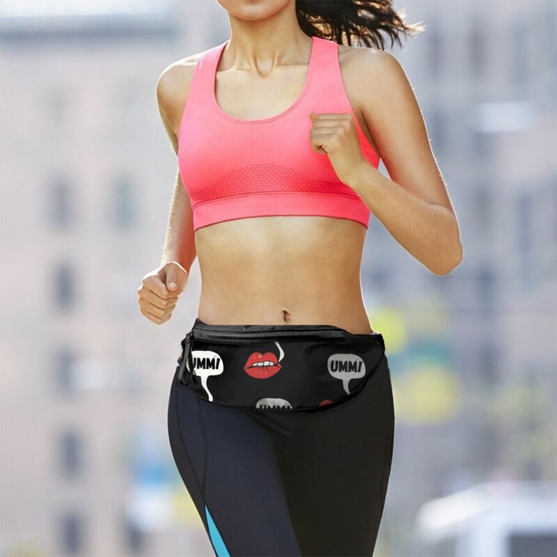 Lip Waist Bag Fitness Male Waist Pack Polyester Picture Bag
