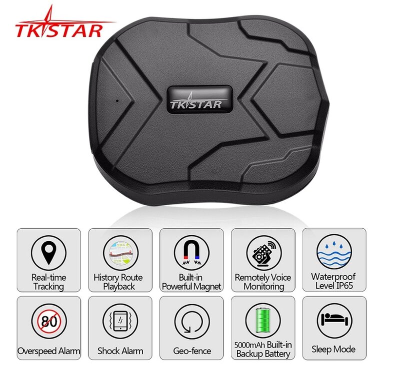TKSTAR – Tracker GPS de voiture étanche avec moniteur vocal, 90 jours en veille, 2G, traqueur de véhicule, localisateur, aimant, TK905, 5000 mAh, application web gratuite