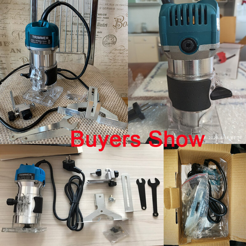 800W Electric Hand Trimmer Router Wood Carving Machine With Carrying Case Woodworking Wood Milling Slotting Machine Power Tools