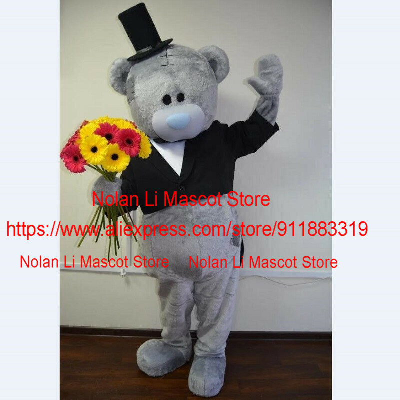 Teddy Bear Mascot Costume Set, Role Playing Party Game, Anime dos desenhos animados, Promoção publicitária, Carnaval, Halloween Gift, Novo, 1069