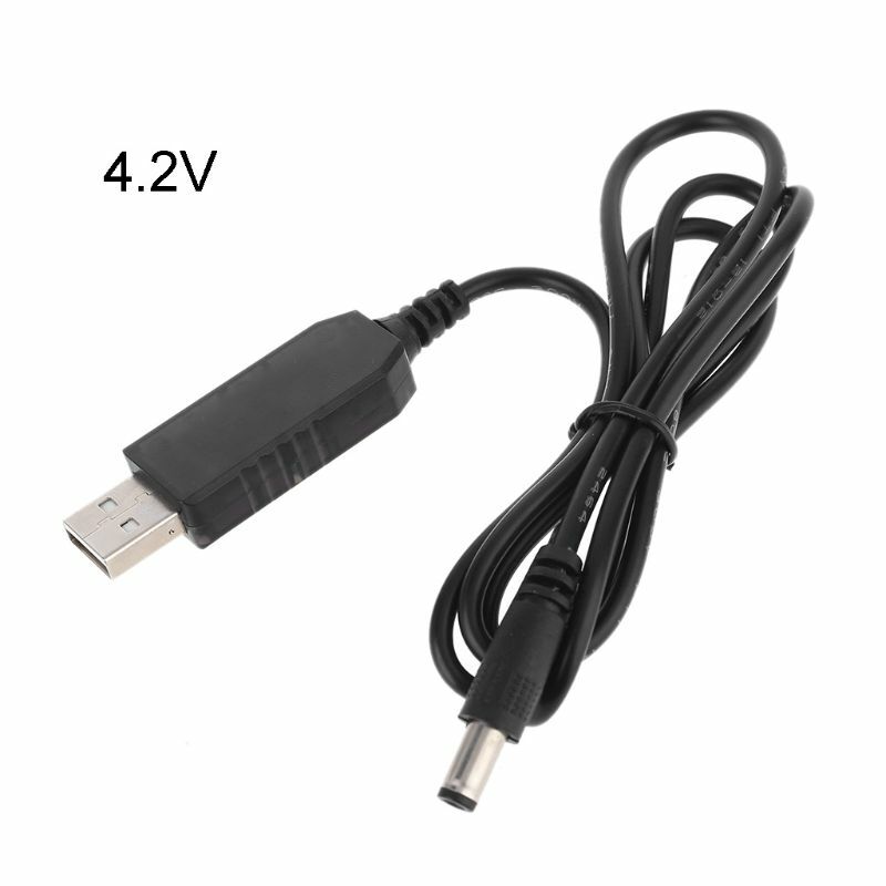 USB to 4.2V 8.4V 12.6V 5.5x2.1mm Charge Line Converter Cable for 18650 Battery 