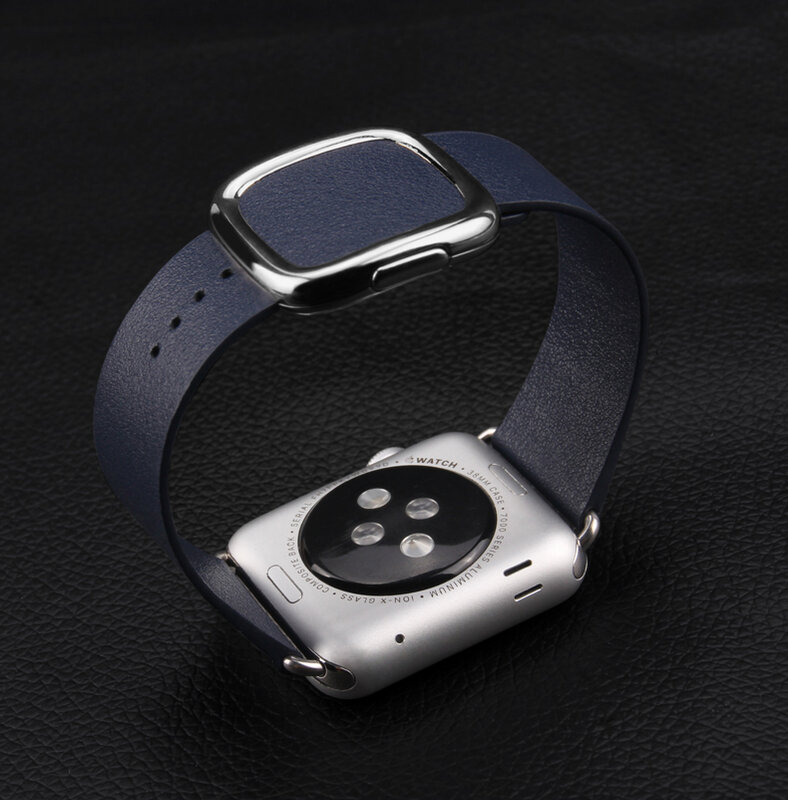 Skórzany pasek pasek na pasek do apple watch 4 (iwatch 5) 44mm 40mm apple watch 3 2 1 pasek 42mm 38mm współczesna klamra opaska akcesoria