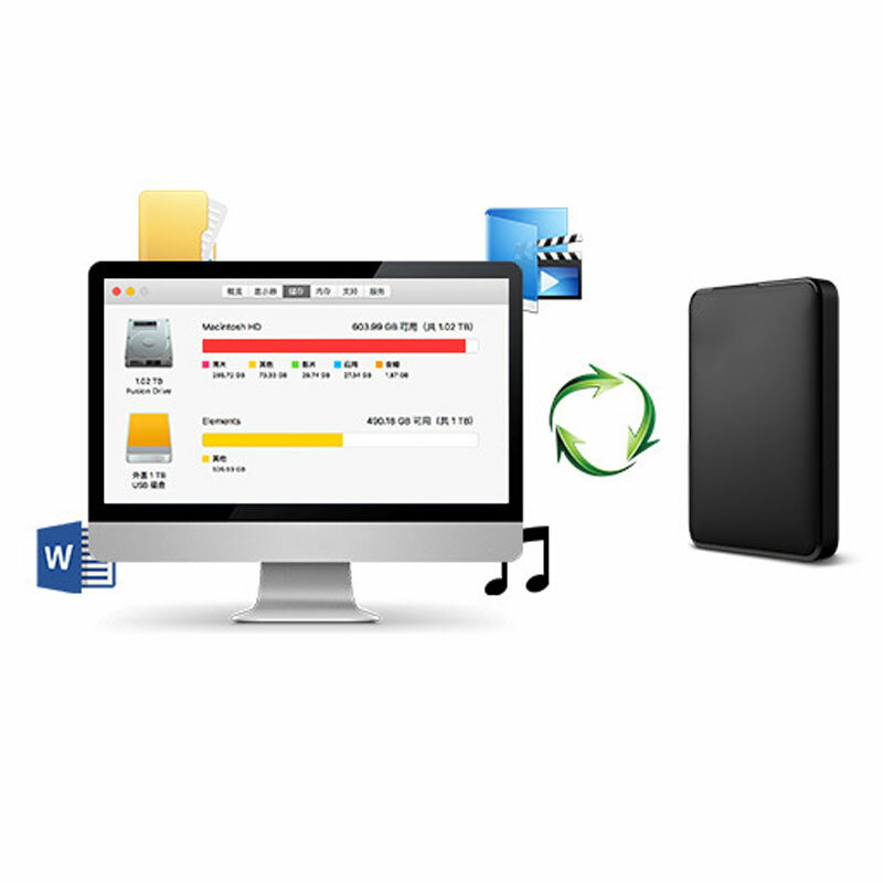 Western Digital-disco duro externo portátil, dispositivo de almacenamiento de alta velocidad, 5400rpm, 2,5 pulgadas, 1TB, 2TB, 4TB, USB 3,0