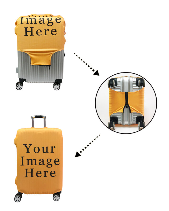 Funda de equipaje personalizada para maleta, cubierta protectora elástica antipolvo, con imagen, nombre y logotipo, de 18 a 32 pulgadas
