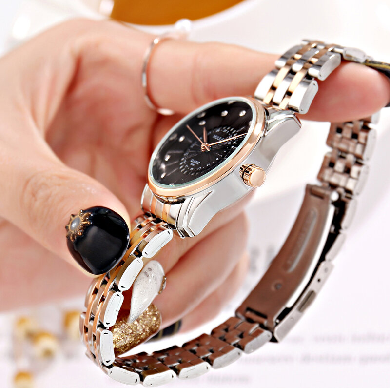 Orologio da donna di marca di lusso da donna moda semplice orologio al quarzo con motivo a conchiglia in acciaio inossidabile orologio da polso con data impermeabile femminile